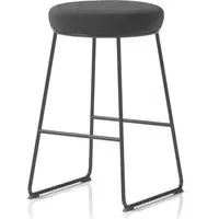 Teaneck Fabric Stool with Metal Frame - Black