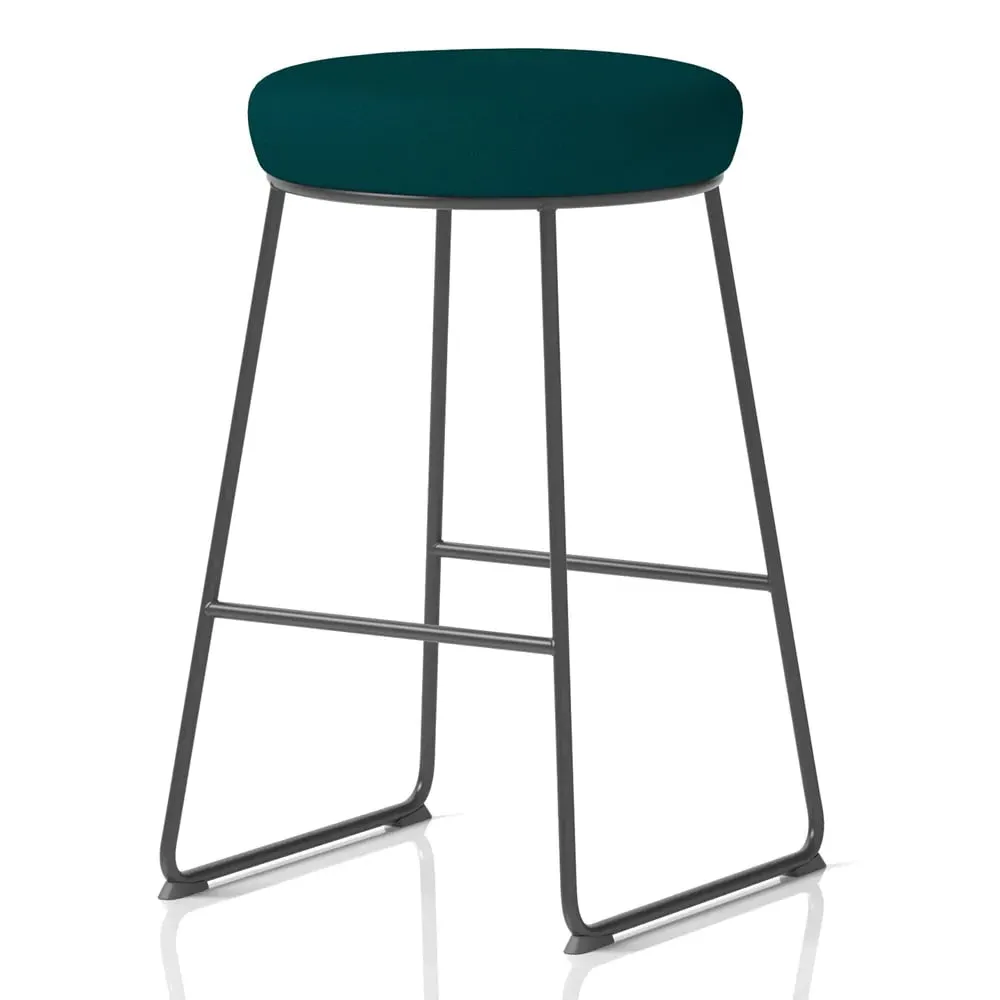 Teaneck Fabric Stool with Metal Frame - Maringa Teal
