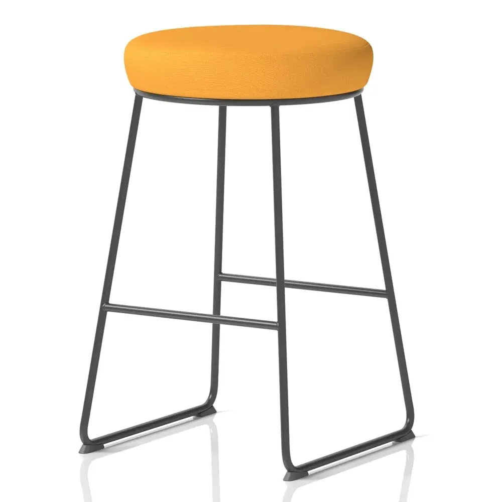Teaneck Fabric Stool with Metal Frame - Senna Yellow