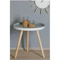 Teatime Round Side Table - Grey, White