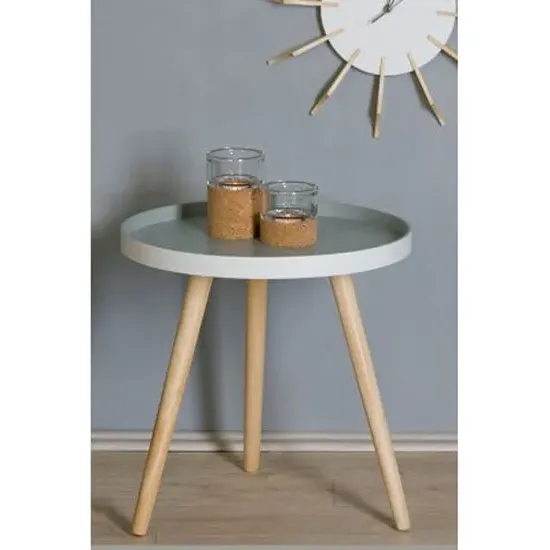 Teatime Round Side Table - Grey, White image