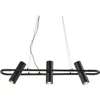 Telescope 3 Light Cylinder Pendant Light - Black