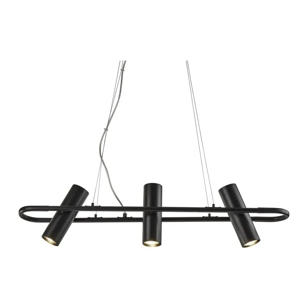 Telescope 3 Light Cylinder Pendant Light - Black image