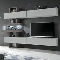 Telluride Entertainment Unit with LED - Oak, Grey