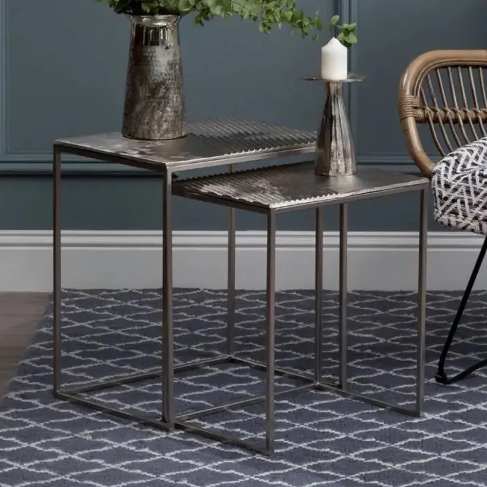 Telluride Nesting Side Tables - Nickel, Metal image