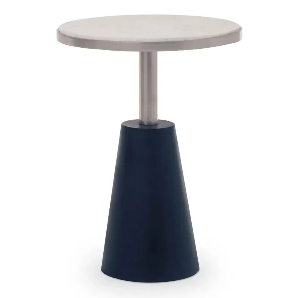 Telluride Nesting Side Tables - White Marble, Metal image