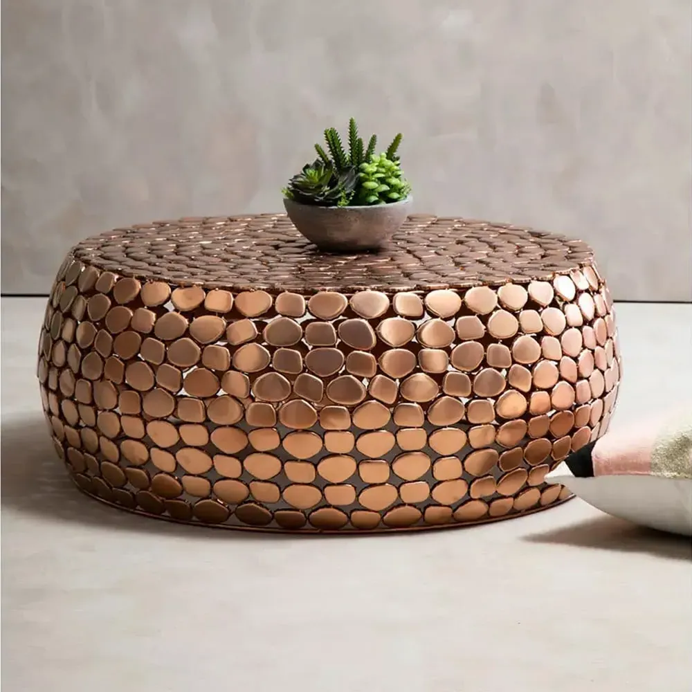 Telluride Pebble Coffee Table - Gold, Iron