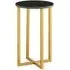 Telluride Round Side Table with Gold Frame - Green, Marble