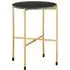 Telluride Round Side Table with Gold Legs - Green, Marble