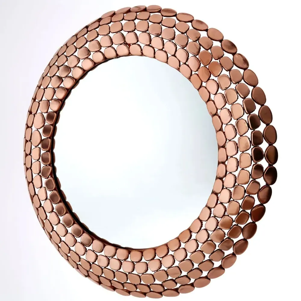 Telluride Wall Mirror with Pebble Frame - Copper image