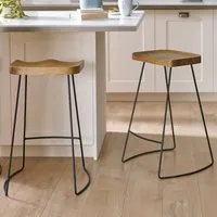 Temecula Bar Stools Pair - Light Brown, Wood alternate view