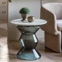Temecula Round Side Table - Smoke, Marble