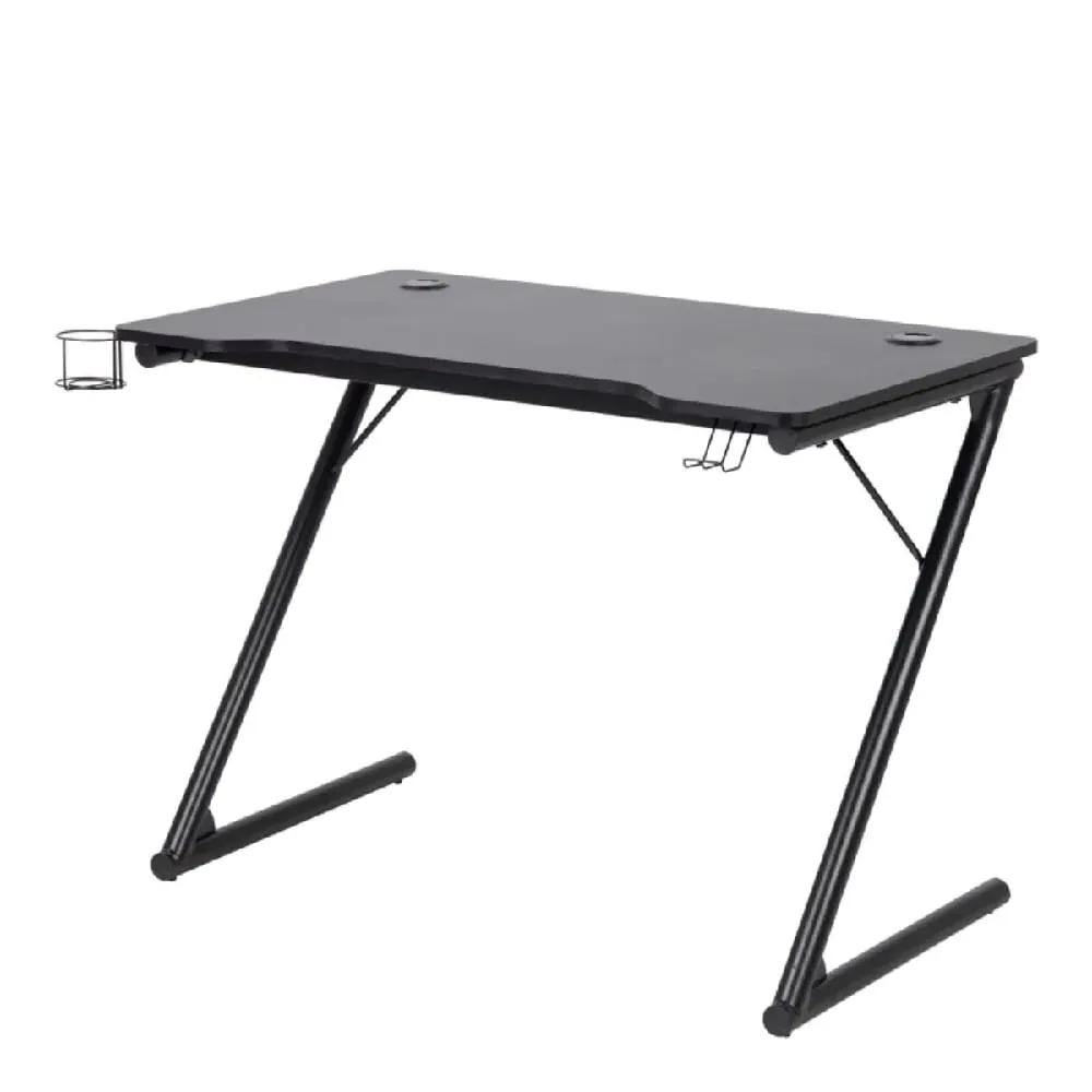Tempe Gaming Desk with Metal Frame - Black