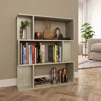 Tenley Bookcase Room Divider with Storage - Sonoma Oak