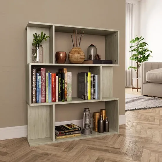 Tenley Bookcase Room Divider with Storage - Sonoma Oak