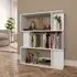 Tenley Bookcase Room Divider with Storage - White, Chipboard