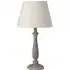 Tenos Wooden Table Lamp with Beige Shade - Brown