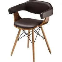 Tenova Bedroom Chair - Brown, Faux Leather
