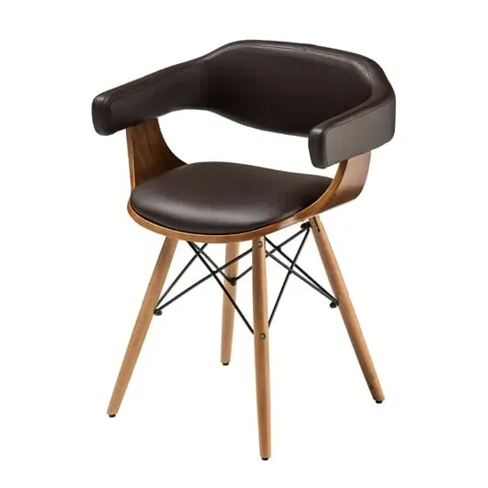 Tenova Bedroom Chair - Brown, Faux Leather image