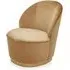 Teos Kids Swivel Tub Chair with Gold Base - Beige, Velvet