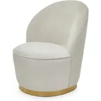 Teos Kids Swivel Tub Chair with Gold Base - Cream, Velvet