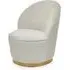 Teos Kids Swivel Tub Chair with Gold Base - Cream, Velvet