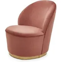 Teos Kids Swivel Tub Chair with Gold Base - Pink, Velvet