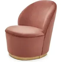 Teos Kids Swivel Tub Chair with Gold Base - Pink, Velvet