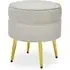 Teos Round Foot Stool - Cream, Velvet
