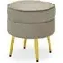 Teos Round Foot Stool - Mink, Velvet