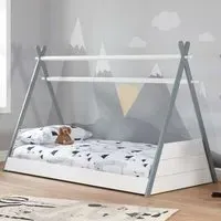 Tepees Single Bed - White, Wood