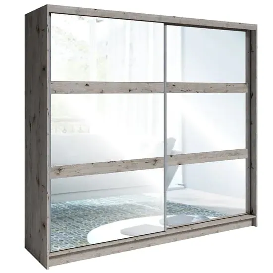 Terni 2-Door Mirrored Wardrobe - Wellington Oak