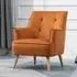 Terni Accent Chair with Oak Legs - Burnt Orange, Velvet