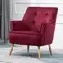 Terni Accent Chair with Oak Legs - Dark Crimson, Velvet
