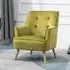 Terni Accent Chair with Oak Legs - Pistachio, Velvet