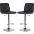 Terot Bar Chairs with Chrome Base - Grey, Faux Leather