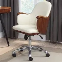 Terrence Office Chair with Tilt Mechanism - Cream, Walnut