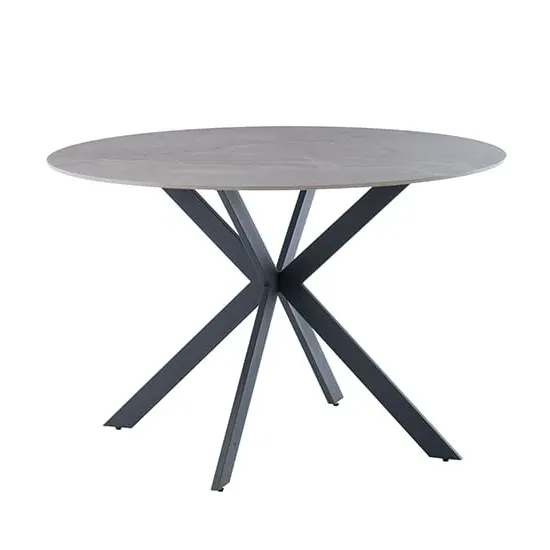 Terri Round Dining Table - Grey, Sintered Stone
