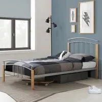 Tetra Single Bed Frame - Silver, Beech