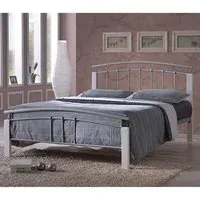 Tetron King Size Bed Frame - Silver, Metal