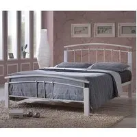 Tetron King Size Bed Frame - White, Metal