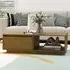 Tevie Coffee Table with Storage - Brown, Pinewood