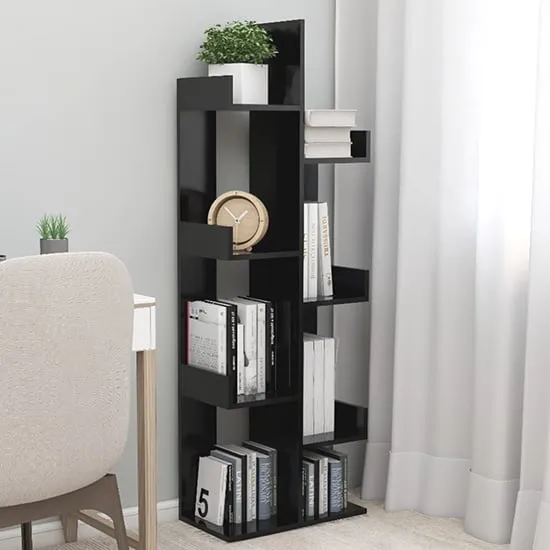 Tevin 8-Compartment Bookshelf - Black, Engineered Wood image