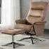 Texopy Swivel Recliner Chair with Footstool - Caramel, Faux Leather