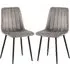 Theodore Dining Chairs in Pair - Grey, Velvet
