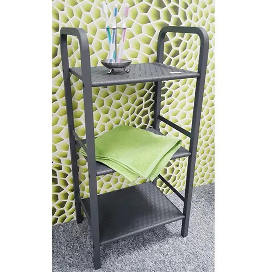 Thibodaux 3-Tier Shelving Unit - Grey, Metal product