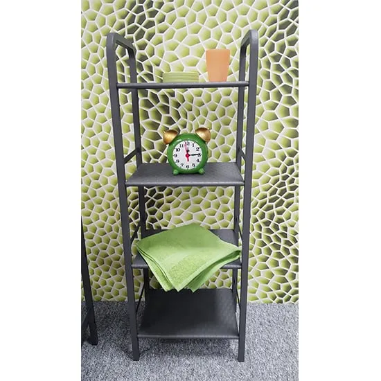 Thibodaux 4 Tier Shelving Unit - Grey, Metal image