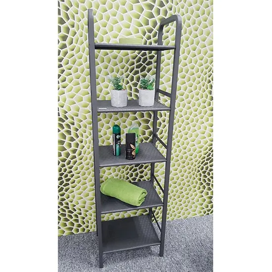 Thibodaux 5 Tier Shelving Unit - Grey, Metal
