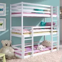 Thirroul Triple Bunk Bed with Bonnell Mattress - White
