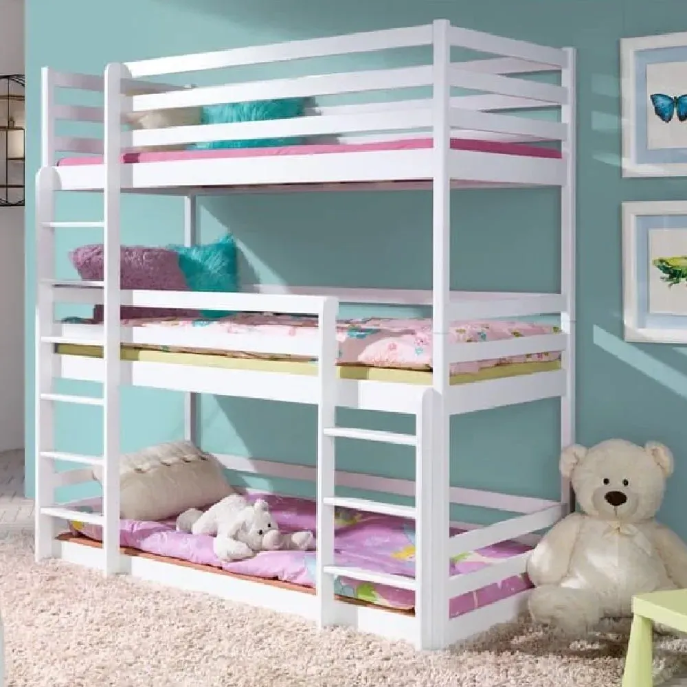 Thirroul Triple Bunk Bed without Mattress - White